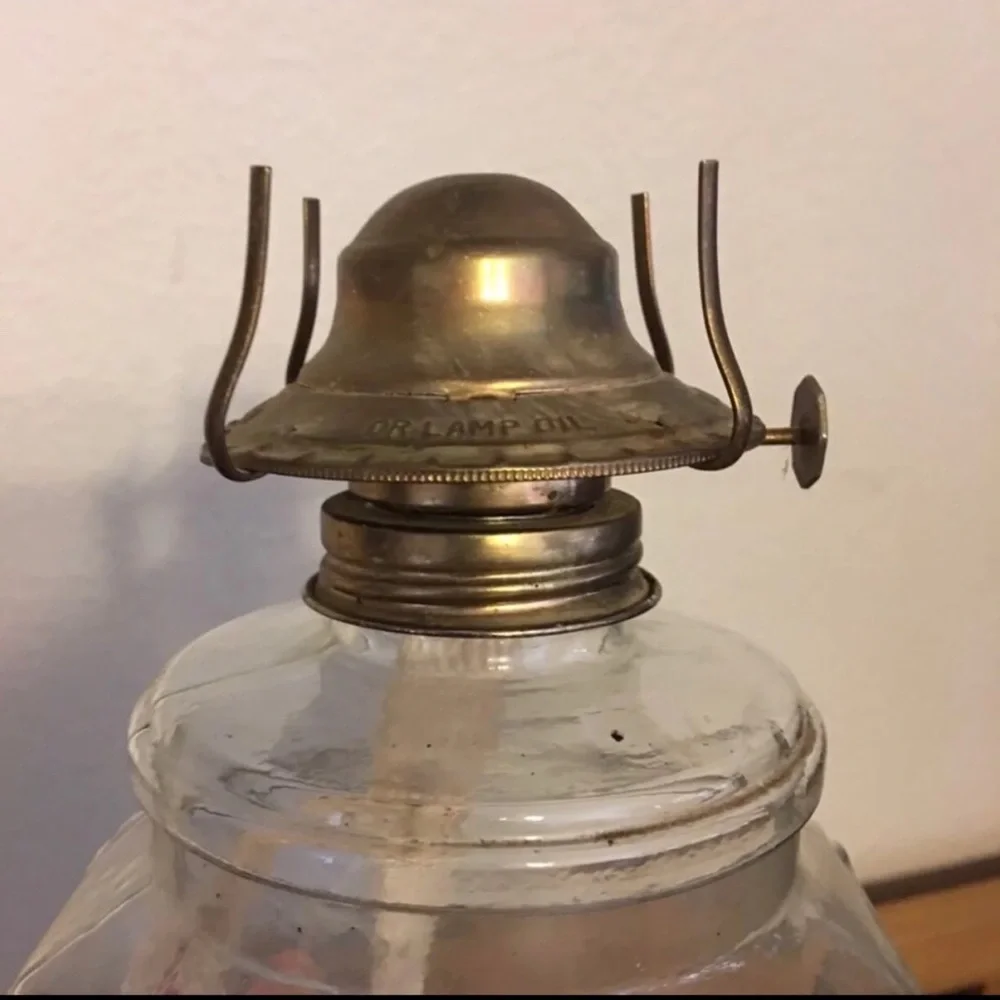 Vintage 1970s Kaadan Ltd Co Clear Glass Oil Lamp